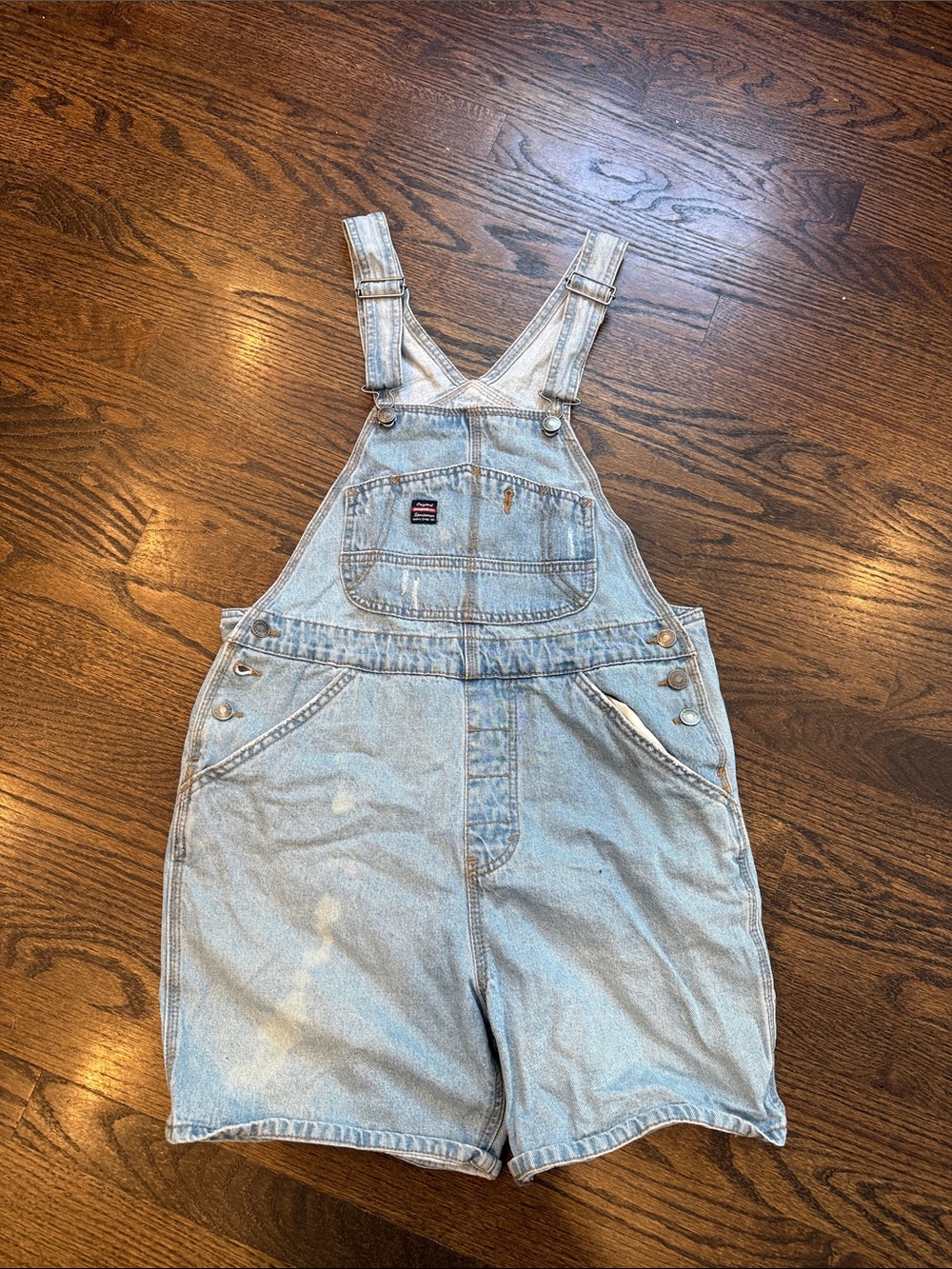 Light Blue Denim woman’s Short Overalls fair shape